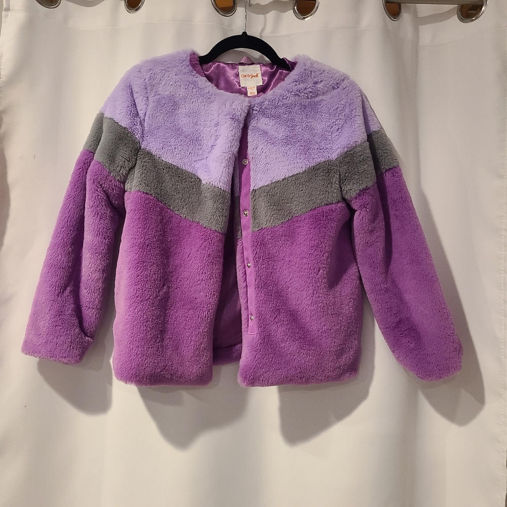 Cat and Jack purple fuzzy jacket